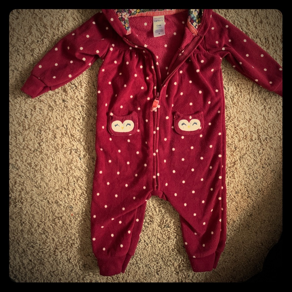 Carters polka dot pajamas with hoodie